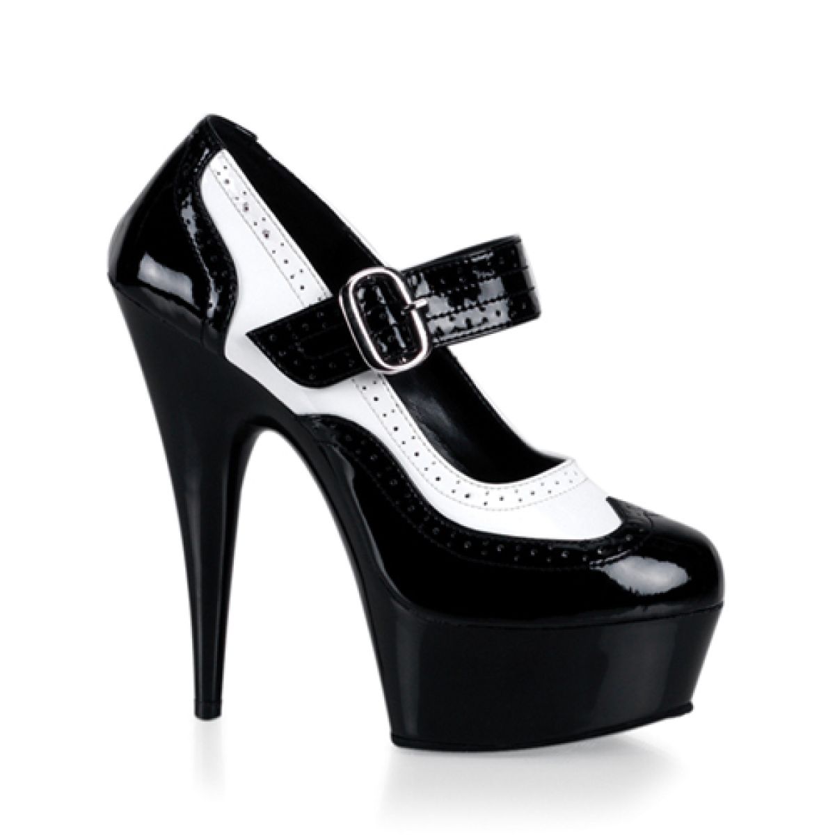 DEL688/BW/B Retro sexy lodičky na vysokém podpatku | DELIGHT-688 Pleaser DEL688/BW/B Retro sexy lodičky na vysokém podpatku | DELIGHT-688 Pleaser