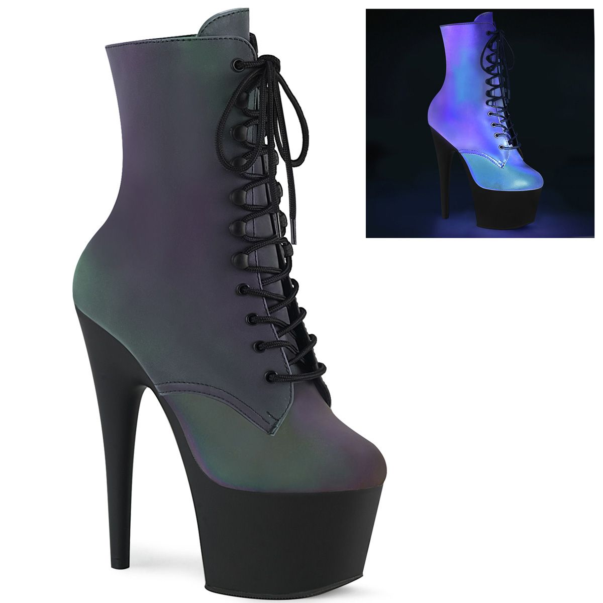 ADO1020REFL/GRNMC/B Kozačky Pleaser | ADORE-1020REFL Pleaser