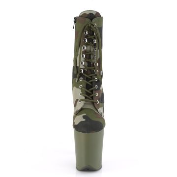 Kozačky Pleaser FLAM1020CAMO/GRN/DOL - zepředu