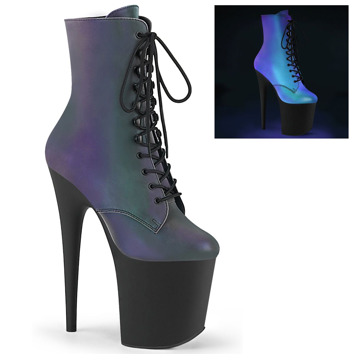 FLAM1020REFL/GRNMC/B Kozačky Pleaser | FLAMINGO-1020REFL Pleaser