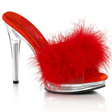 go-go dance GLORY501F-8/RPU/C Pantofle s chmýřím Fabulicious
