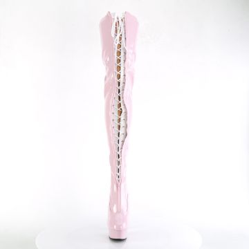 Kozačky Pleaser DEL3027/BP-W/BP | DELIGHT-3027 - zepředu