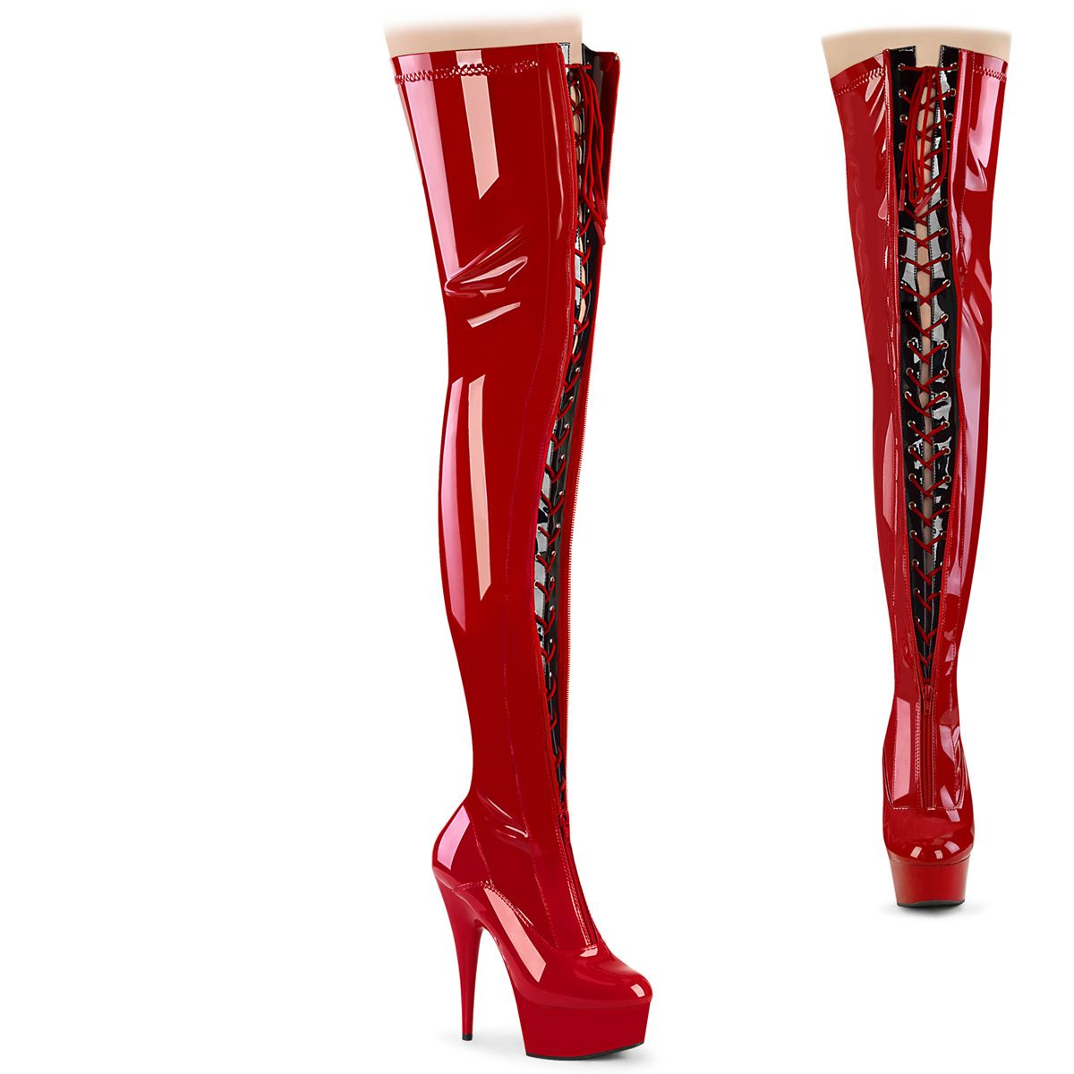 DEL3027/R-B/R Kozačky Pleaser | DELIGHT-3027 Pleaser