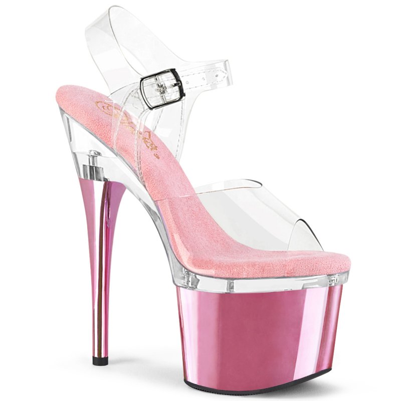 ESTEEM-708 Růžové sandály Pleaser