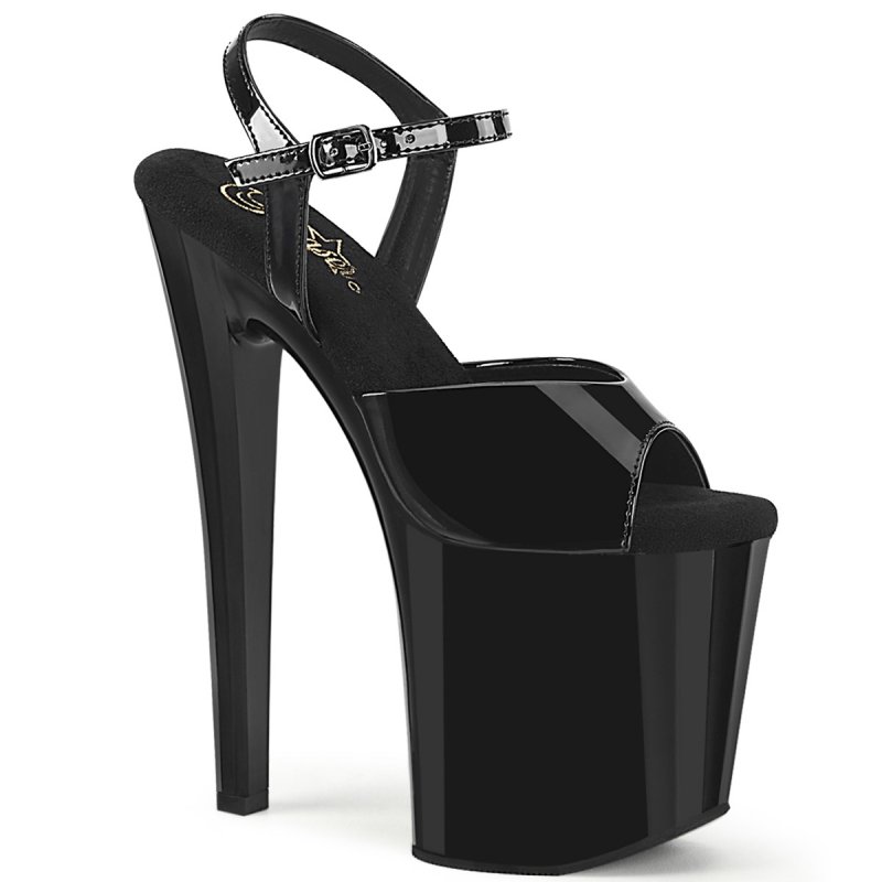 ENCHANT-709 Černé sandály Pleaser