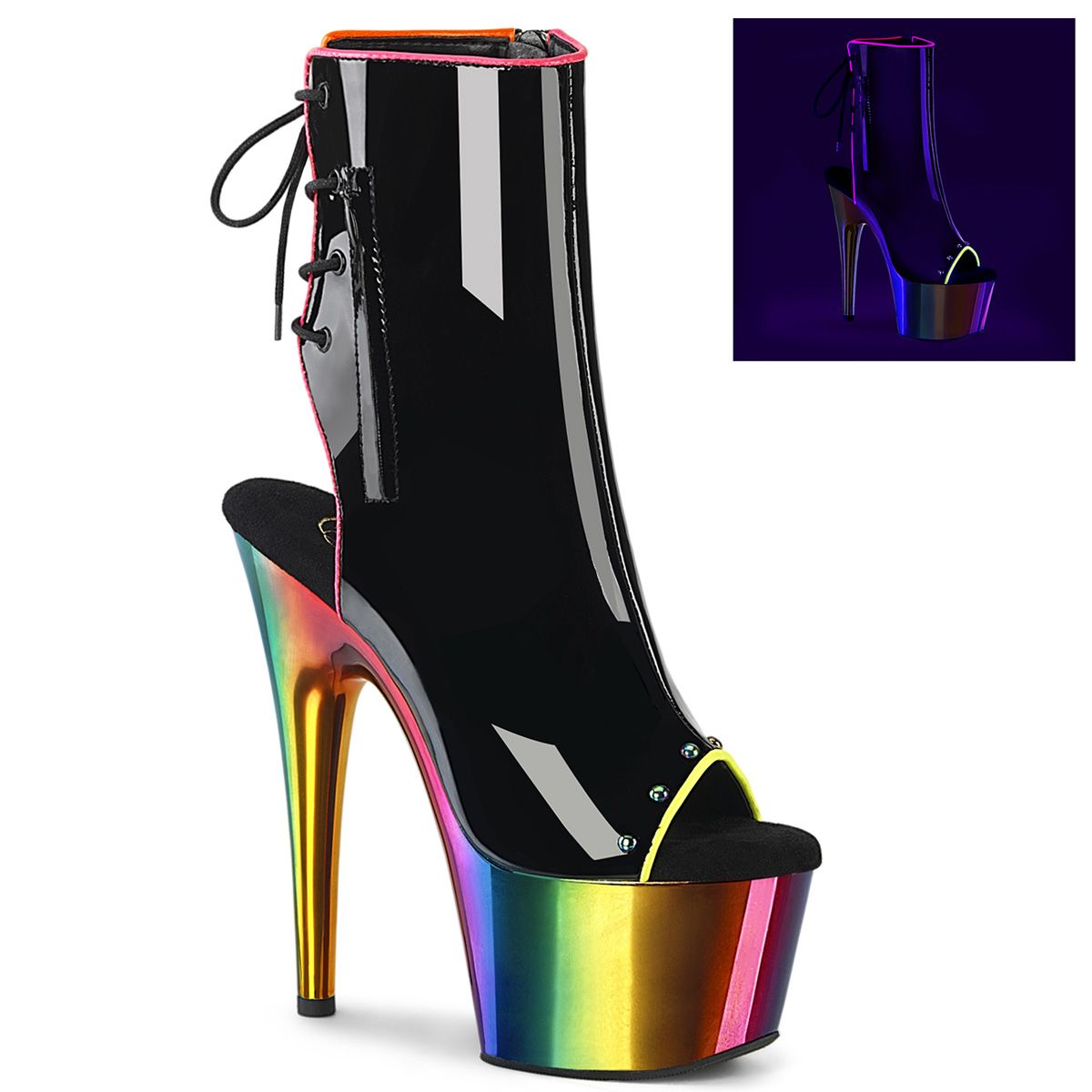 ADO1018RC-02/B/RBWCH kozačky Pleaser | ADORE-1018RC-02 Pleaser