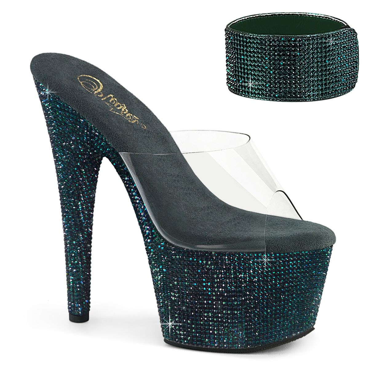 BEJ712RS/C/EMGNRS Pleaser pantofle | BEJEWELED-712RS Pleaser