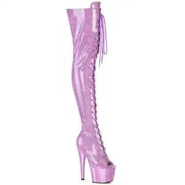ADO3021GP/LLG/M Fialkové sexy kozačky Pleaser
