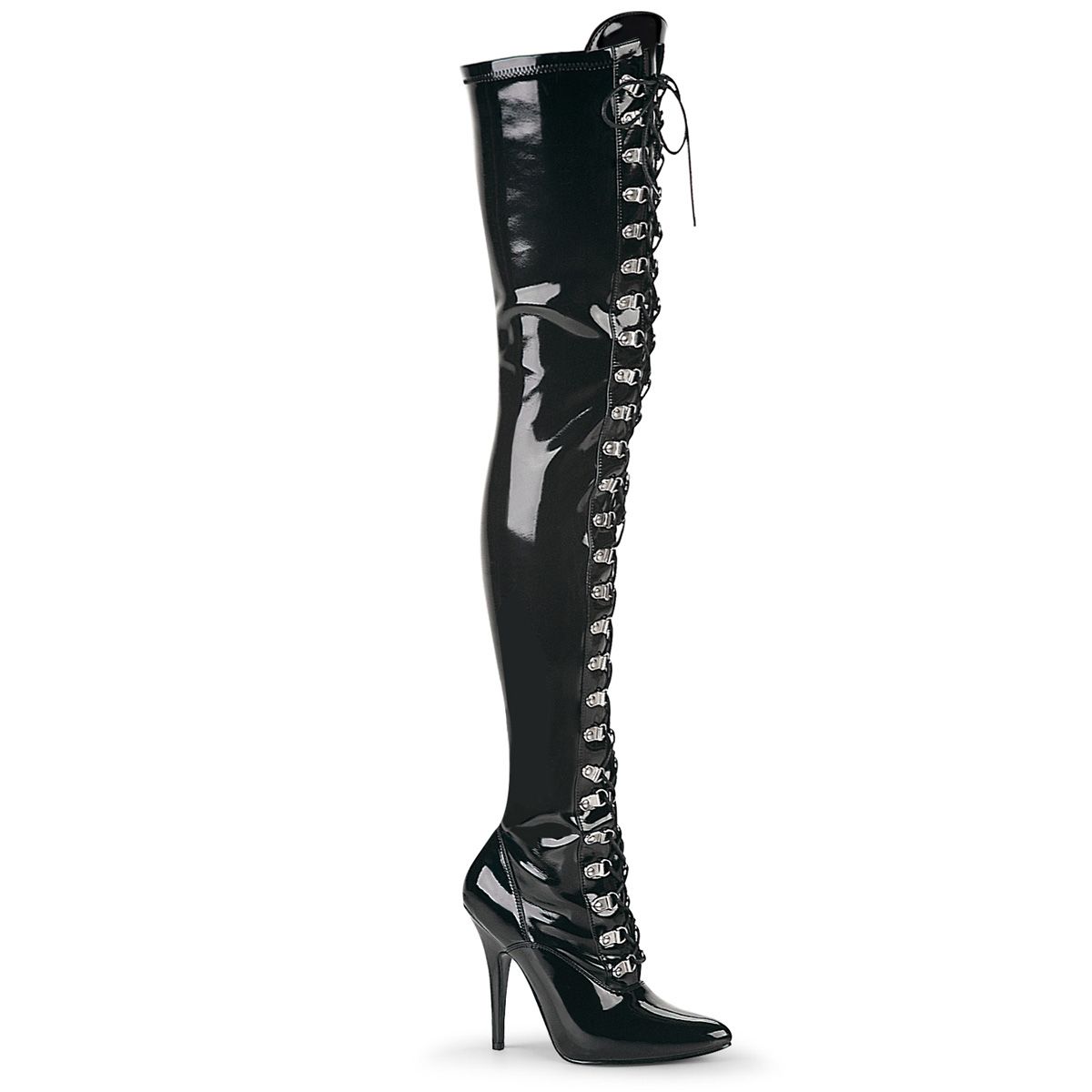 SED3024/B Černé kozačky na stehna | SEDUCE-3024 Pleaser