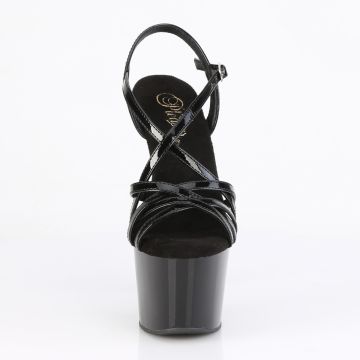 Černé sandály Pleaser ADO713/B/M | ADORE-713 - zepředu