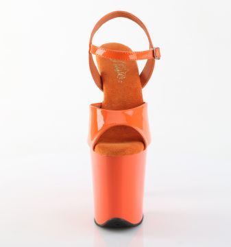 FLAM809/OG/M Oranžové sexy boty Pleaser | FLAMINGO-809 Pleaser - zepředu