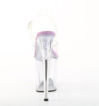 Průhledné sexy boty Pleaser FLAM808/C-LV/C | FLAMINGO-808 - zezadu