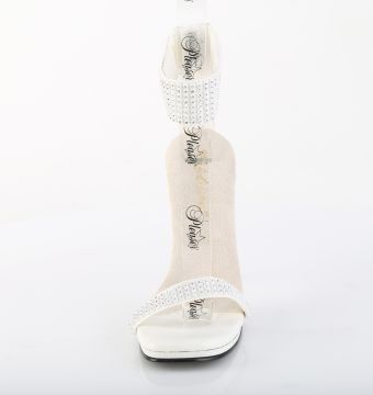 CHIC40/WPU-RS/M Bílé společenské sandály | CHIC-40 Fabulicious - zepředu CHIC40/WPU-RS/M Bílé společenské sandály | CHIC-40 Fabulicious - zepředu