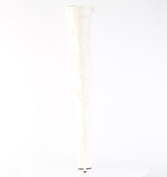 ADO3000/OW/M Bílé erotické kozačky Pleaser | ADORE-3000 Pleaser - zezadu