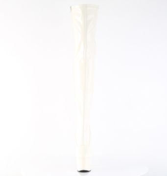 ADO3000/OW/M Bílé erotické kozačky Pleaser | ADORE-3000 Pleaser - zepředu