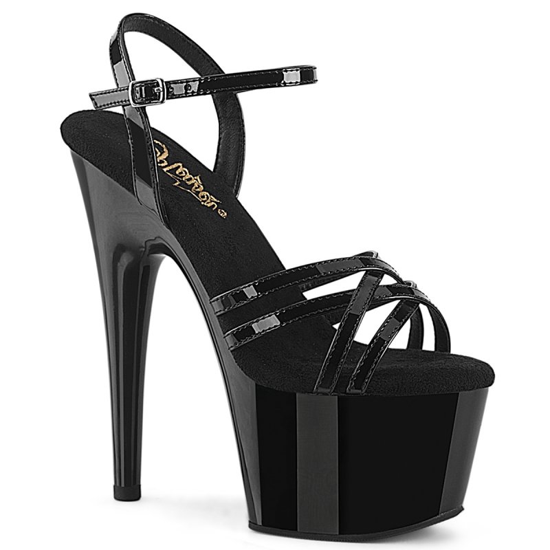 ADORE-717 Černé páskové sandály Pleaser