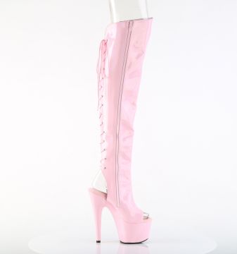 ADO3019HWR/BPHG/M Růžové kozačky na stehna Pleaser | ADORE-3019HWR Pleaser - z vnějšku