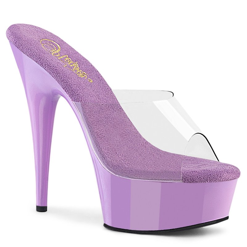 DEL601/C/LV Levandulové sexy pantofle Pleaser