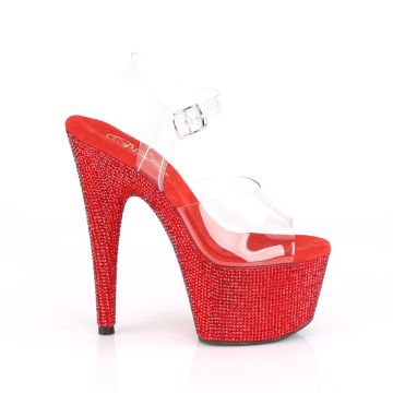 Pleaser červené luxusní sandály BEJ708DM/C/RRS | BEJEWELED-708DM - z vnějšku
