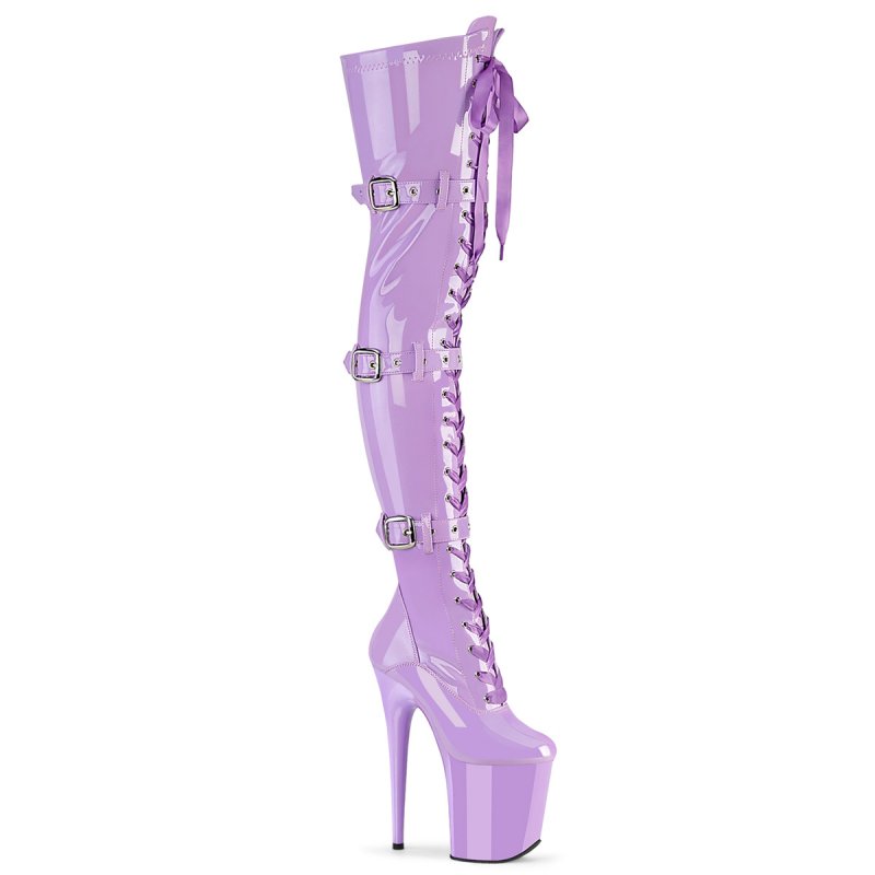 FLAM3028/LV/M Fialové erotické kozačky Pleaser