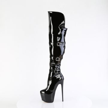 JUBILANT-3018 Černé stehenní kozačky pro dominy Pleaser | JUBILANT-3018 Pleaser - z vnitřku