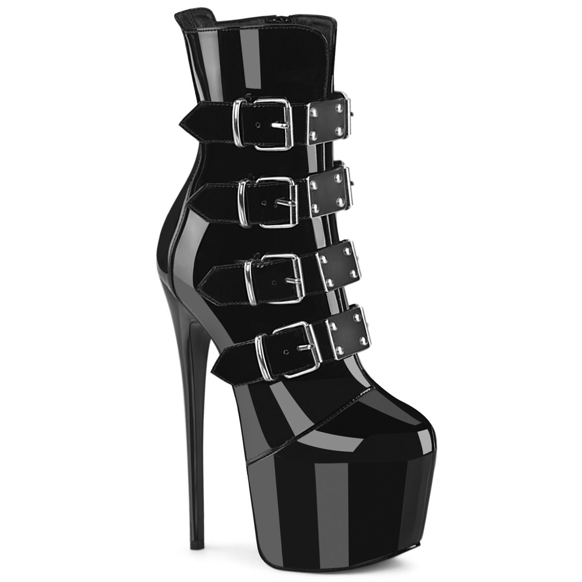 JUBILANT-1023 Černé kozačky na jehlách Pleaser | JUBILANT-1023 Pleaser