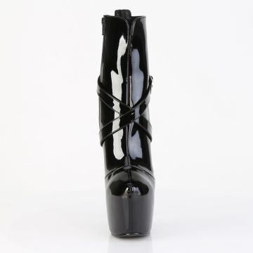 Černé kotníčkové sexy kozačky JUB1011/B Pleaser - zepředu