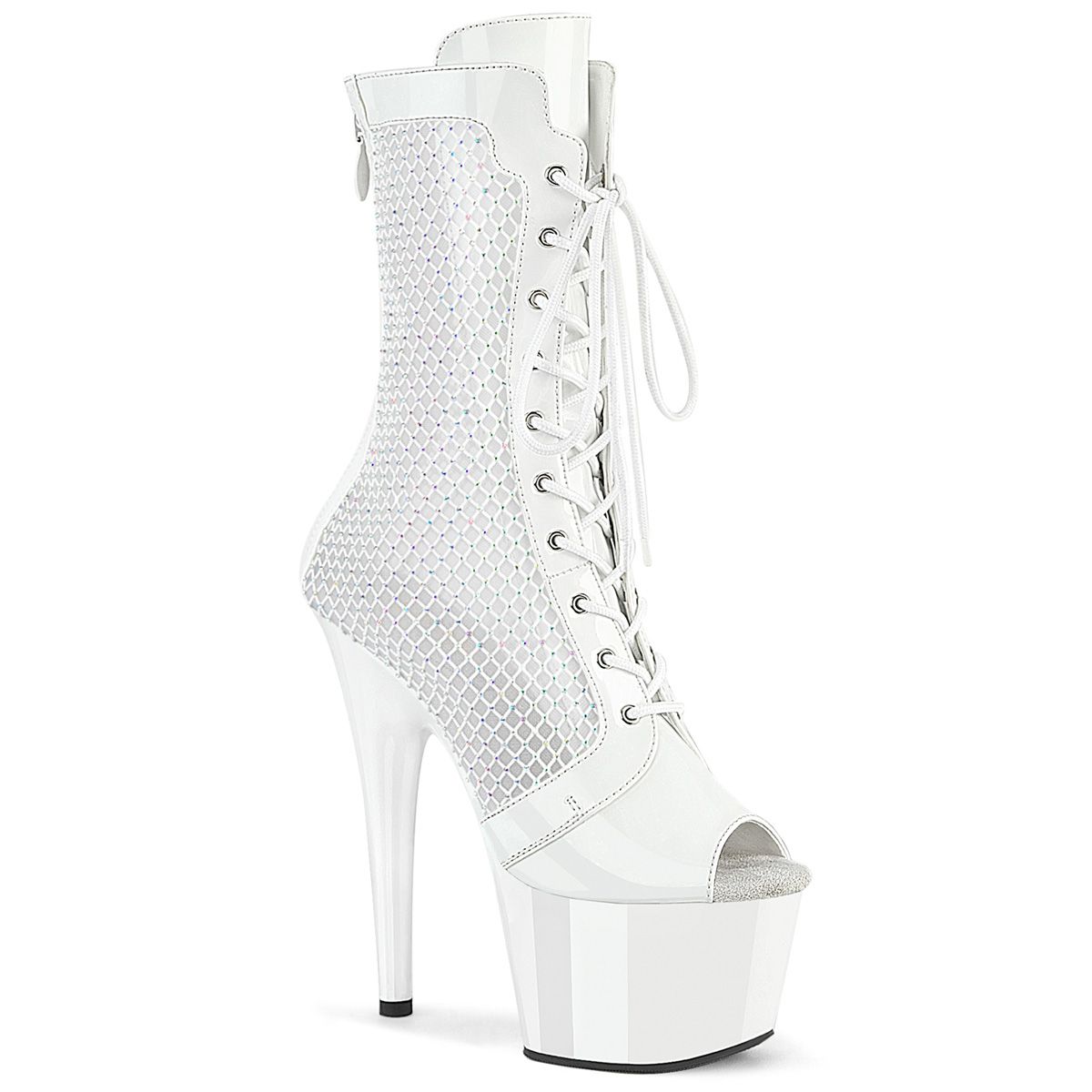 ADO1048RSNT/W-RS/M Pleaser bílé kozačky na striptýz | ADORE-1048RSNT Pleaser