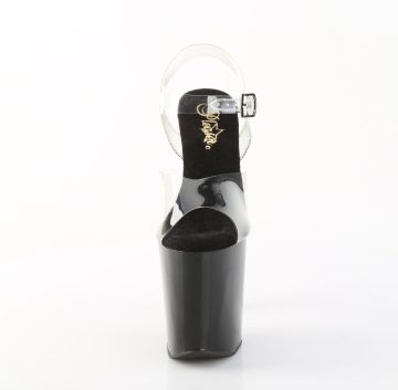 Černé luxusní sandály XTM808SPRS/C/B-PW | XTREME-808SPRS Pleaser - zepředu