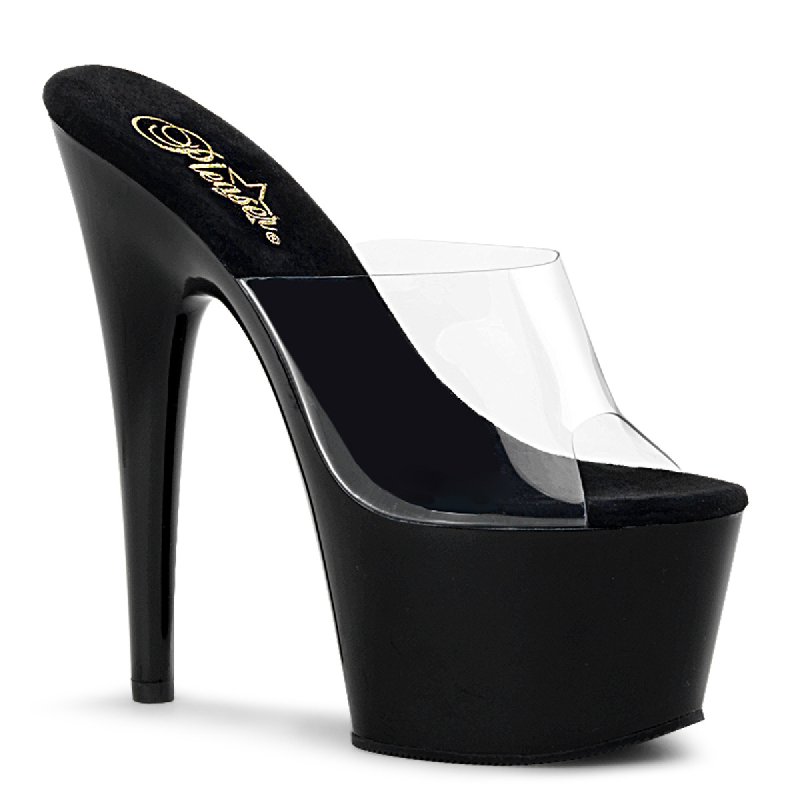 ADORE-701 Černé sexy pantofle Pleaser