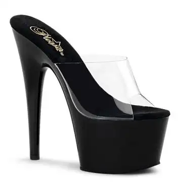 ADORE-701 Černé sexy pantofle Pleaser