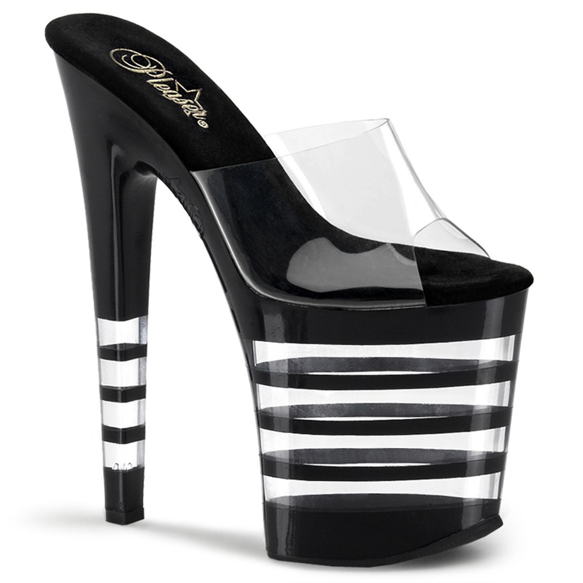 XTM801LN/C/B Sexy černé strip pantofle | XTREME-801LN Pleaser