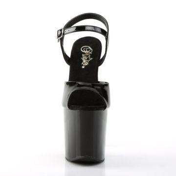 TABOO-709 Černé sexy sandály na extra podpatku | TABOO-709 Pleaser - zepředu