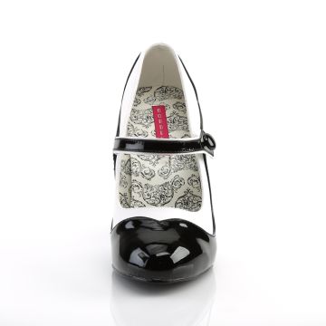 TEMPT-07 Černobílé retro dámské lodičky | TEMPT-07 Bordello - zepředu