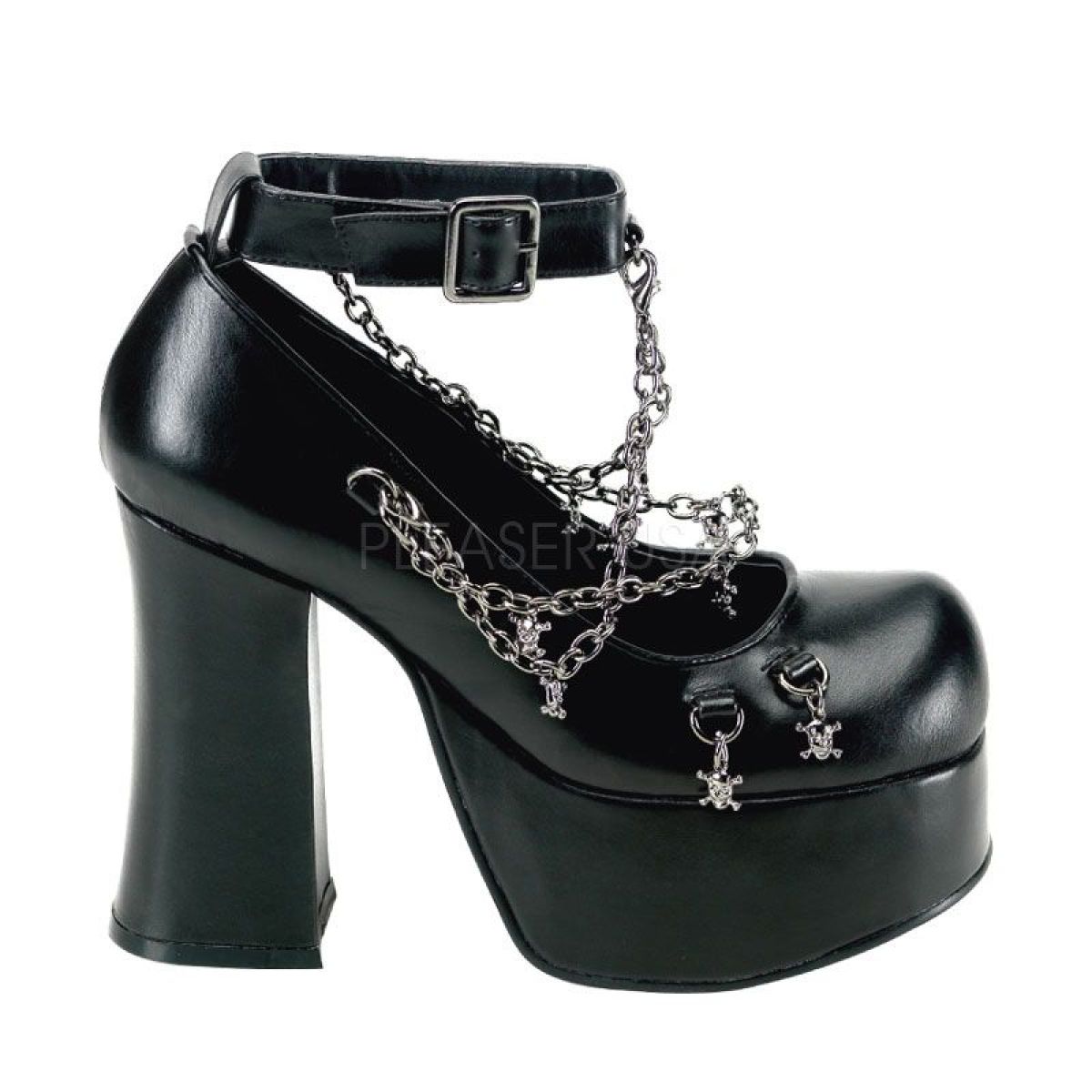 CHA28/B/PU Černé goth lodičky | CHARADE-28 Pleaser