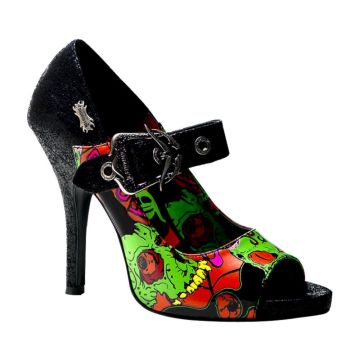 černá ZOMBIE-07 Barevné lodičky na vysokém podpatku Pleaser