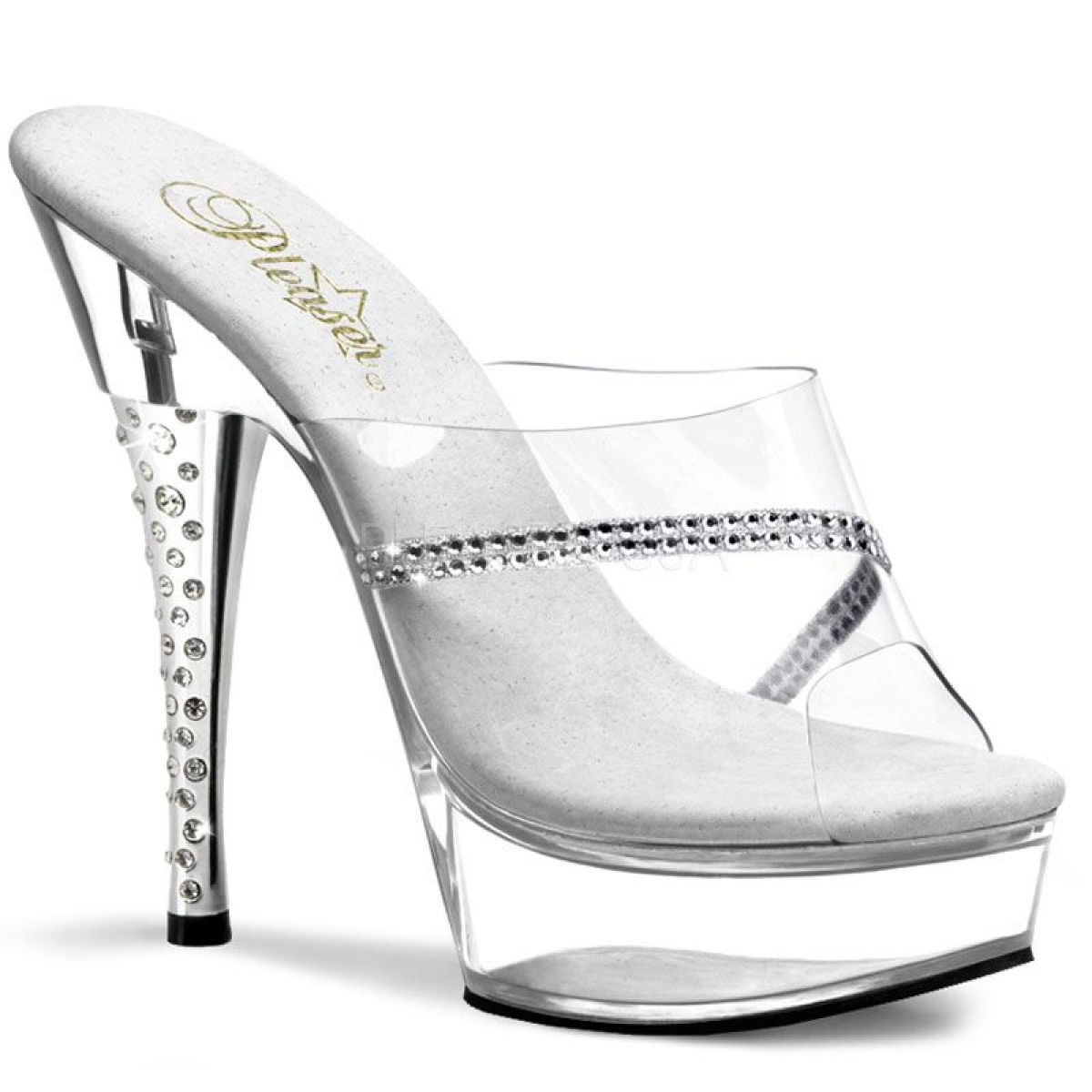 DIA601R/C/M Sexy průhledné pantofle | DIAMOND-601R Pleaser