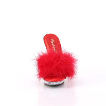 LIP101-8/R/C Červené pantofle s chmýřím | LIP-101-8 Fabulicious - zepředu LIP101-8/R/C Červené pantofle s chmýřím | LIP-101-8 Fabulicious - zepředu