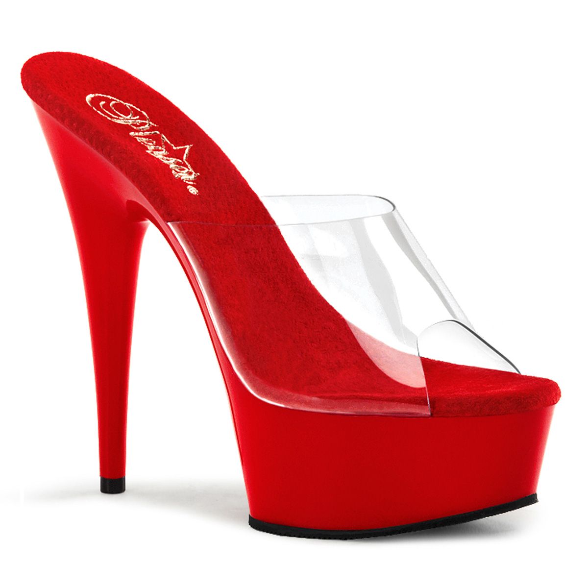 DEL601/C/R Pleaser červené pantofle | DELIGHT-601 Pleaser