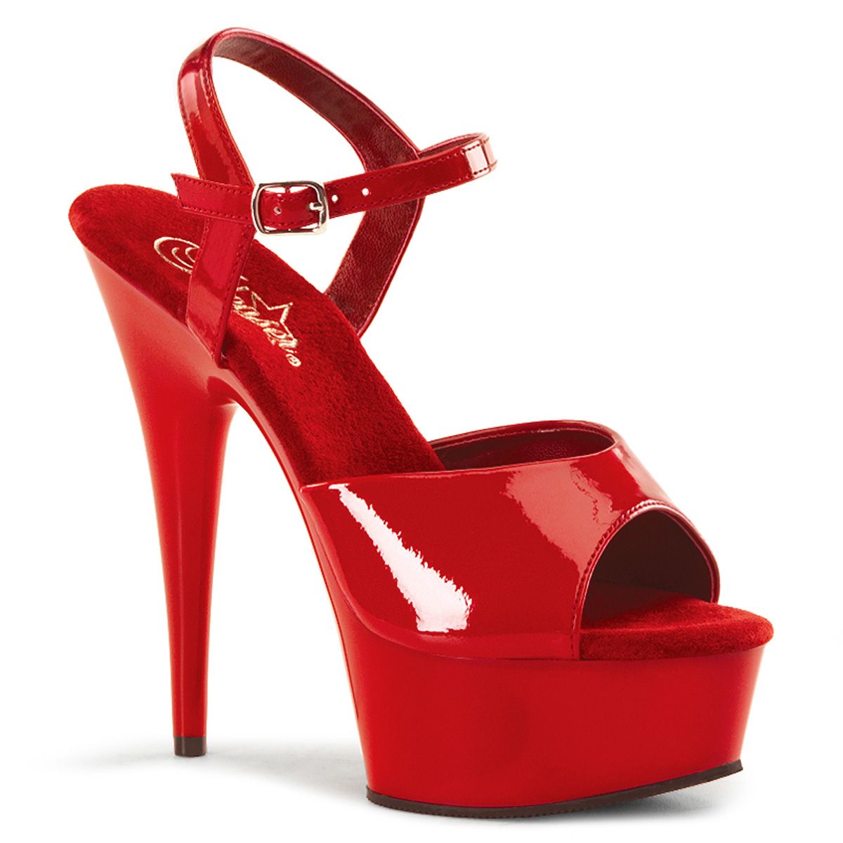 DEL609/R/M Červené boty Pleaser | DELIGHT-609 Pleaser