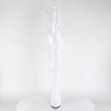 Bílé kozačky nad kolena SED3000/W | SEDUCE-3000 Pleaser - zepředu