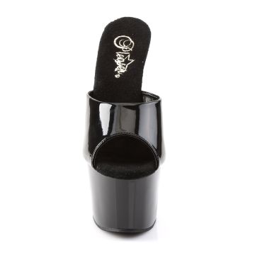 ADO701/B/M Černé pantofle Pleaser | ADORE-701 Pleaser - zepředu ADO701/B/M Černé pantofle Pleaser | ADORE-701 Pleaser - zepředu