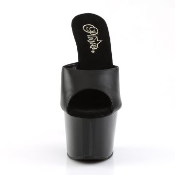 ADO701/B/LE Černé pantofle Pleaser | ADORE-701 Pleaser - zepředu ADO701/B/LE Černé pantofle Pleaser | ADORE-701 Pleaser - zepředu