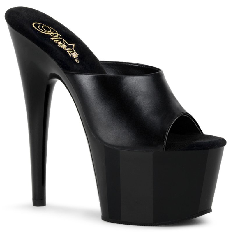 ADO701/B/LE Černé pantofle Pleaser