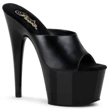 ADO701/B/LE Černé pantofle Pleaser