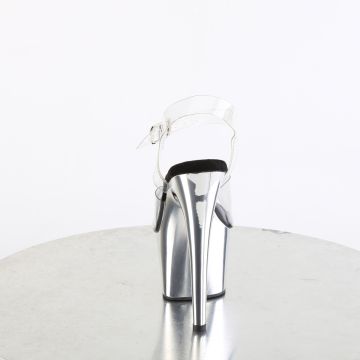 ADO708/C/SCH Stříbrné sandály Pleaser | ADORE-708 Pleaser - zezadu ADO708/C/SCH Stříbrné sandály Pleaser | ADORE-708 Pleaser - zezadu