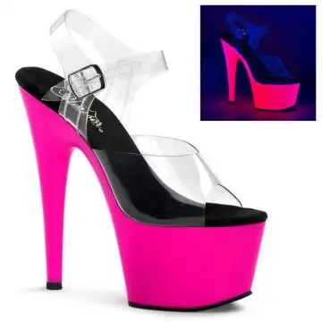 ADORE-708UV Růžové svítící boty Pleaser