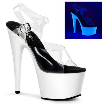 Sandály ADO708UV/C/NW Bílé svítící boty Pleaser