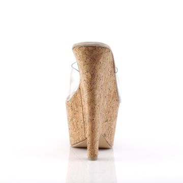 Korkové sexy pantofle na klínku BEAU601/C/CK Pleaser - zezadu