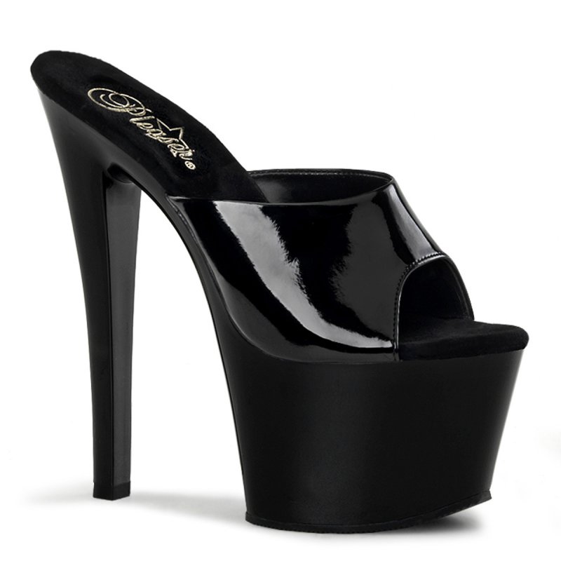 SKY301/B/M Černé pantofle Pleaser